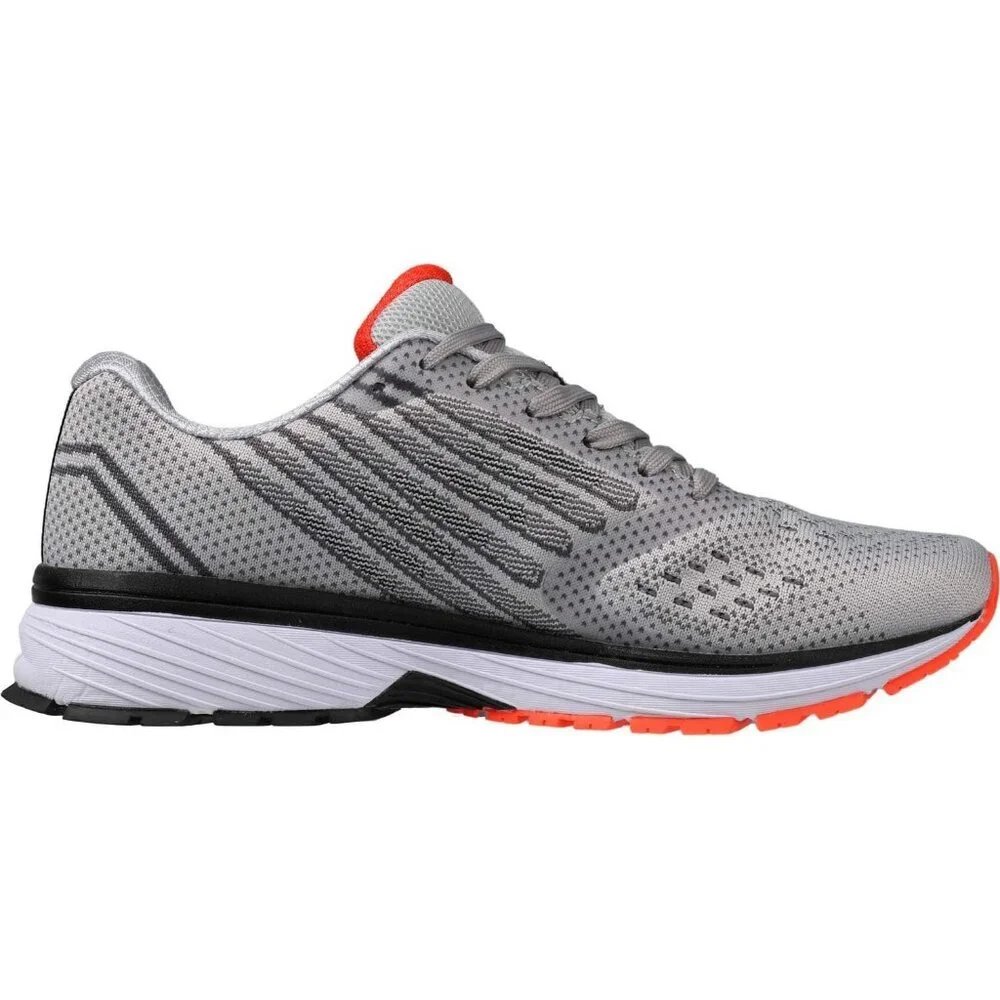 Men's Light Grey Supportive Running Shoes Cushioned Athletic Lace Up Sneakers
